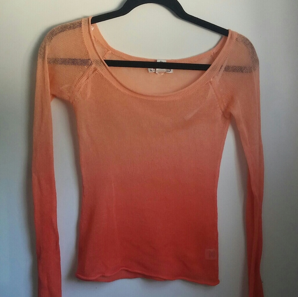 NWOT Orange Ombré Sheer Top